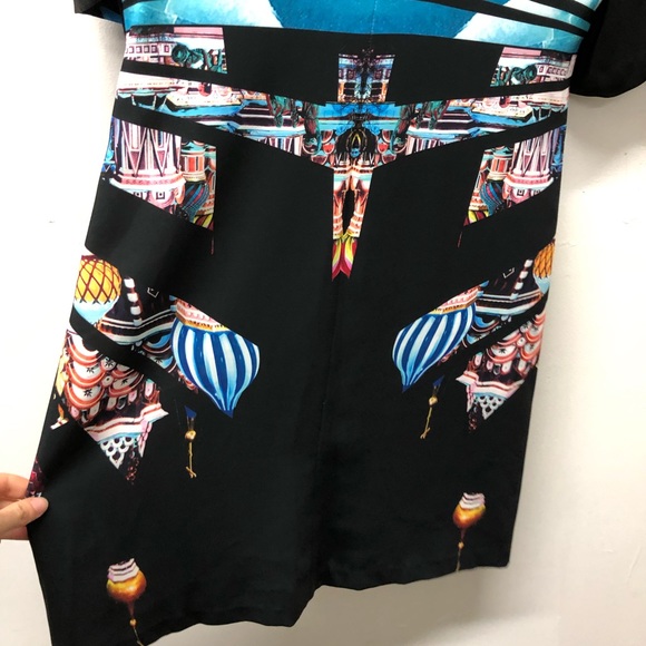 Clover Canyon Moscow Mixup Dress Short Sleeve Mini Size S Blue and Black - Picture 9 of 9